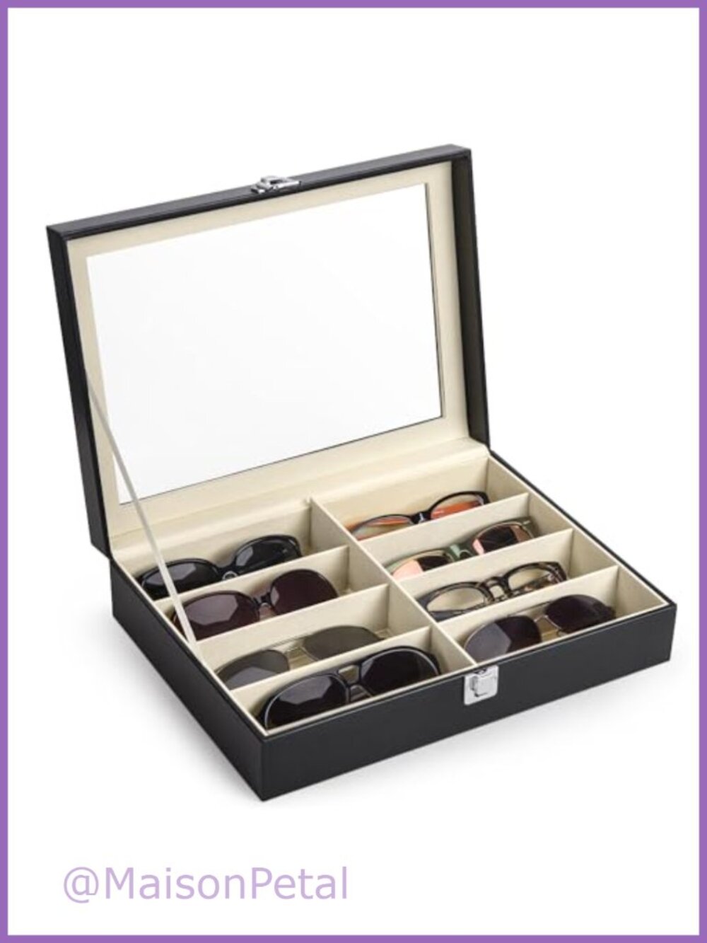 CO-Z Faux Leather Sunglasses Organizer 8 Slots Eyeglass Display Case